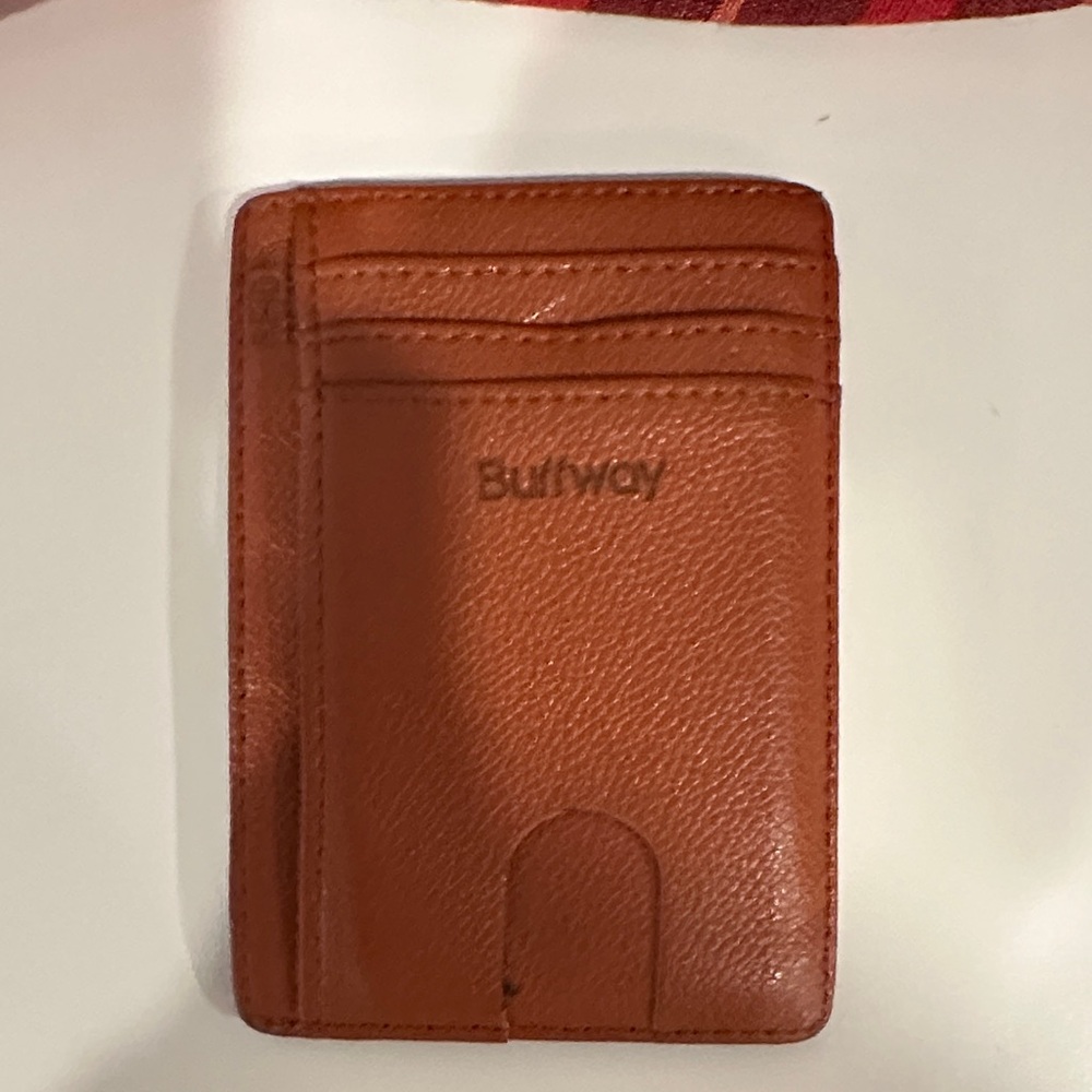 Buffway Brown Leather Card Holder